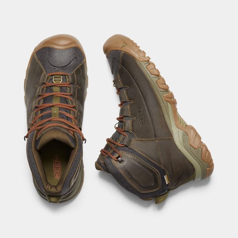 Keen ブーツ | キーンターギーレースウォータープルーフ トレッキング シューズ メンズ 暗オリーブ | 534897-EIW